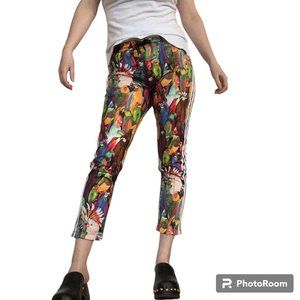 Adidas x Farm Rio Passaredo Parrot Birds Cropped Ankle Zip Track Pants Small